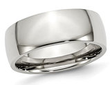 Mens Chisel 8mm Stainless Steel Polished Wedding Band Ring